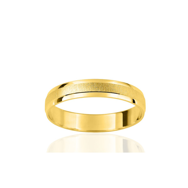 Alliance or jaune 9 ou 18 carats striée