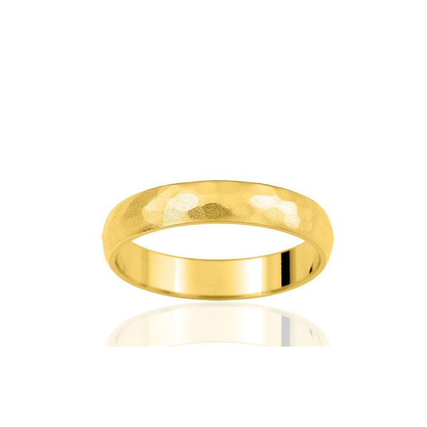 Alliance or jaune 18 carats martelé