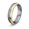 Alliance en tantale et or jaune 18 carats et diamant 0,042 carat BREUNING - 4,5 mm