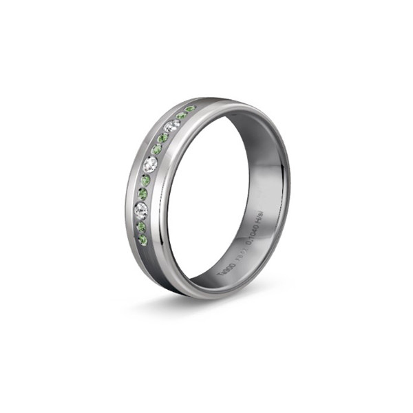 Alliance en tantale et or blanc 18 carats et diamant 0,10 carat BREUNING