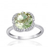 Bague or 9 carats, améthyste verte et diamant 0,08 carat Kalista