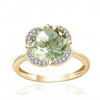 Bague or jaune 9 carats, améthyste verte et diamant 0,08 carat Kalista