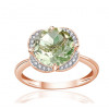 Bague or rose 9 carats, améthyste verte et diamant 0,08 carat Kalista