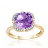 Bague or 9 carats, améthyste et diamant 0,08 carat Kalista