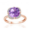 Bague or rose 9 carats, améthyste et diamant 0,08 carat Kalista