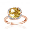 Bague or rose 9 carats, citrine et diamant 0,08 carat Kalista