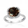 Bague or blanc 9 carats, quartz et diamant 0,08 carat Kalista