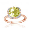 Bague or rose 9 carats, quartz lemon et diamant 0,08 carat Kalista