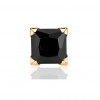 Boucle d'oreille zirconium noir 7 mm et or jaune 18 carats pour homme