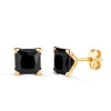 Boucle d'oreille zirconium noir 7 mm et or jaune 18 carats pour homme