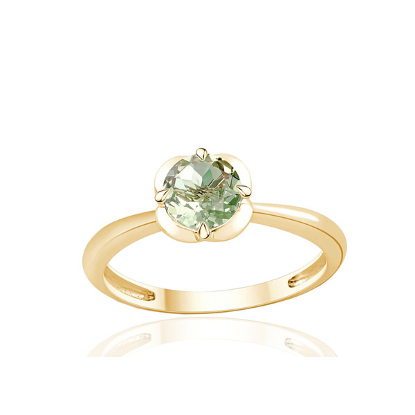 Bague or jaune 9 carats et améthyste verte 0,75 carat Kalista