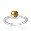 Bague or blanc 9 carats et quartz champagne 0,75 carat