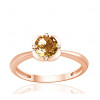 Bague or rose 9 carats et quartz champagne 0,75 carat