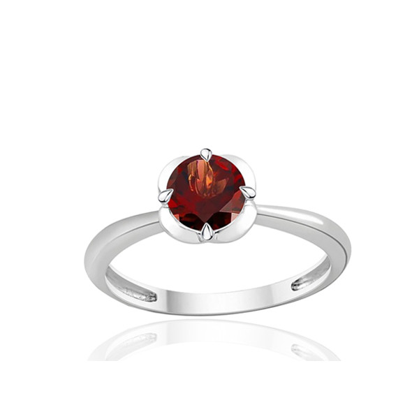 Bague or blanc 9 carats et grenat 0,75 carat Kalista