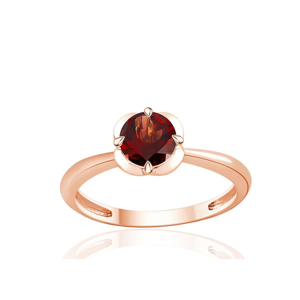 Bague or rose 9 carats et grenat 0,75 carat Kalista
