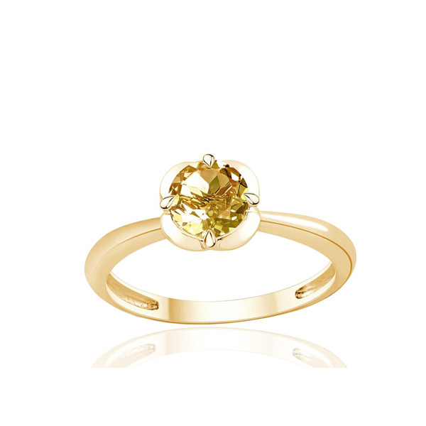Bague or jaune 9 carats et citrine 0,75 carat Kalista