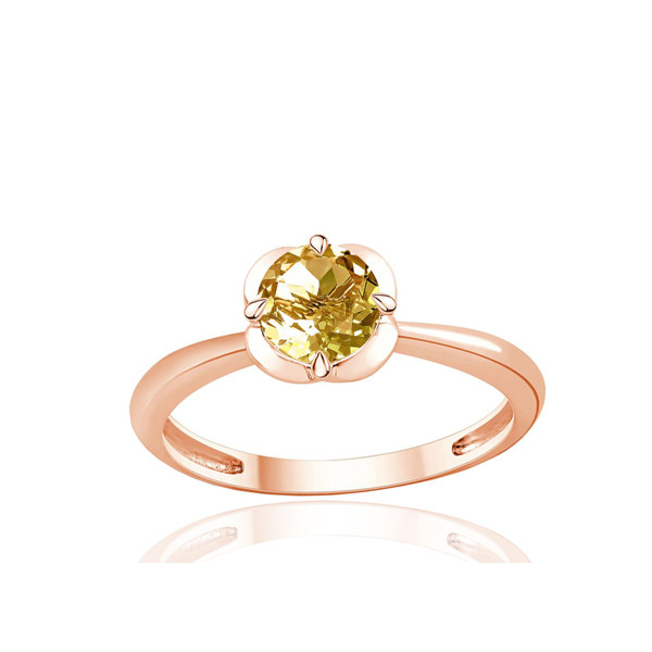 Bague or rose 9 carats et citrine 0,75 carat Kalista