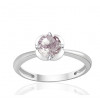Bague or blanc 9 carats et quartz rose 0,75 carat Kalista