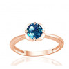 Bague or rose 9 carats et topaze Blue London 0,75 carat Kalista