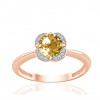 Bague or rose 9 carats, citrine et diamant 0,04 carat Kalista