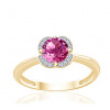 Bague or jaune 9 carats, topaze et diamant 0,04 carat Kalista