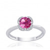 Bague or blanc 9 carats, topaze et diamant 0,04 carat Kalista