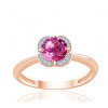 Bague or rose 9 carats, topaze et diamant 0,04 carat Kalista