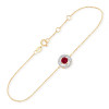 Bracelet or 9 carats, rubis et diamant 0,060 carat Kalista