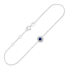 Bracelet or 9 carats, saphir et diamant 0,010 carat Kalista