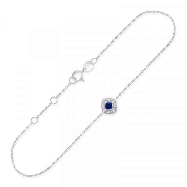 Bracelet or 9 carats, saphir et diamant 0,010 carat Kalista