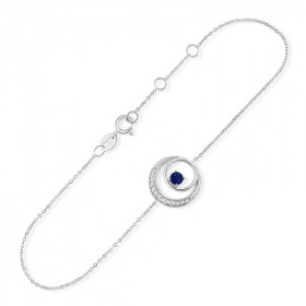 Bracelet or 9 carats, saphir et diamant 0,040 carat Kalista