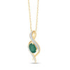 Chaine or 9 carats, émeraude et diamant 0,020 carat Kalista