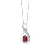 Chaine or 9 carats, rubis et diamant 0,050 carat Kalista