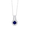 Chaine or 9 carats, saphir et diamants 0,050 carat Kalista