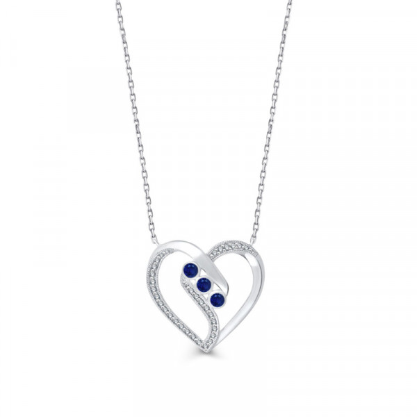 Chaine or 9 carats, saphirs et diamants 0,080 carat Kalista
