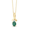 Chaine or 9 carats, émeraude et diamant 0,010 carat Kalista