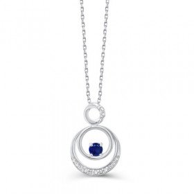 Chaine or 9 carats, saphir et diamants 0,015 carat Kalista
