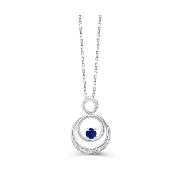 Chaine or 9 carats, saphir et diamants 0,015 carat Kalista