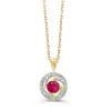 Chaine or 9 carats, rubis et diamant 0,020 carat Kalista