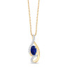 Chaine or 9 carats, saphir et diamants 0,050 carat Kalista