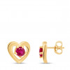 Boucles d'oreilles or 9 carats et rubis 0,19 carat Kalista