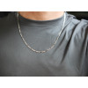 Chaine or blanc 18 carats 60 cm marine bâton 3 mm