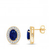 Boucles d'oreilles or 9 carats, saphir et diamant 0,11 carat