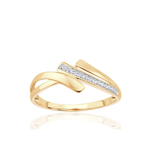 Bague or 9 carats et diamant 0,010 carat Kalista