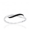 Bague or 9 carats et diamants noirs 0,010 carat Kalista