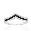 Bague or 9 carats et diamants noirs 0,030 carat Kalista