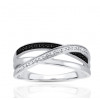 Bague or 9 carats et diamants noirs 0,040 carat Kalista