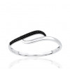 Bague or 9 carats et diamants noirs et blancs 0,010 carat