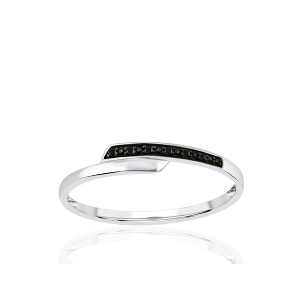 Bague or 9 carats et diamants noirs 0,020 carat Kalista