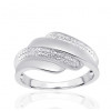 Bague or blanc 9 carats et diamants 0,010 carat Kalista